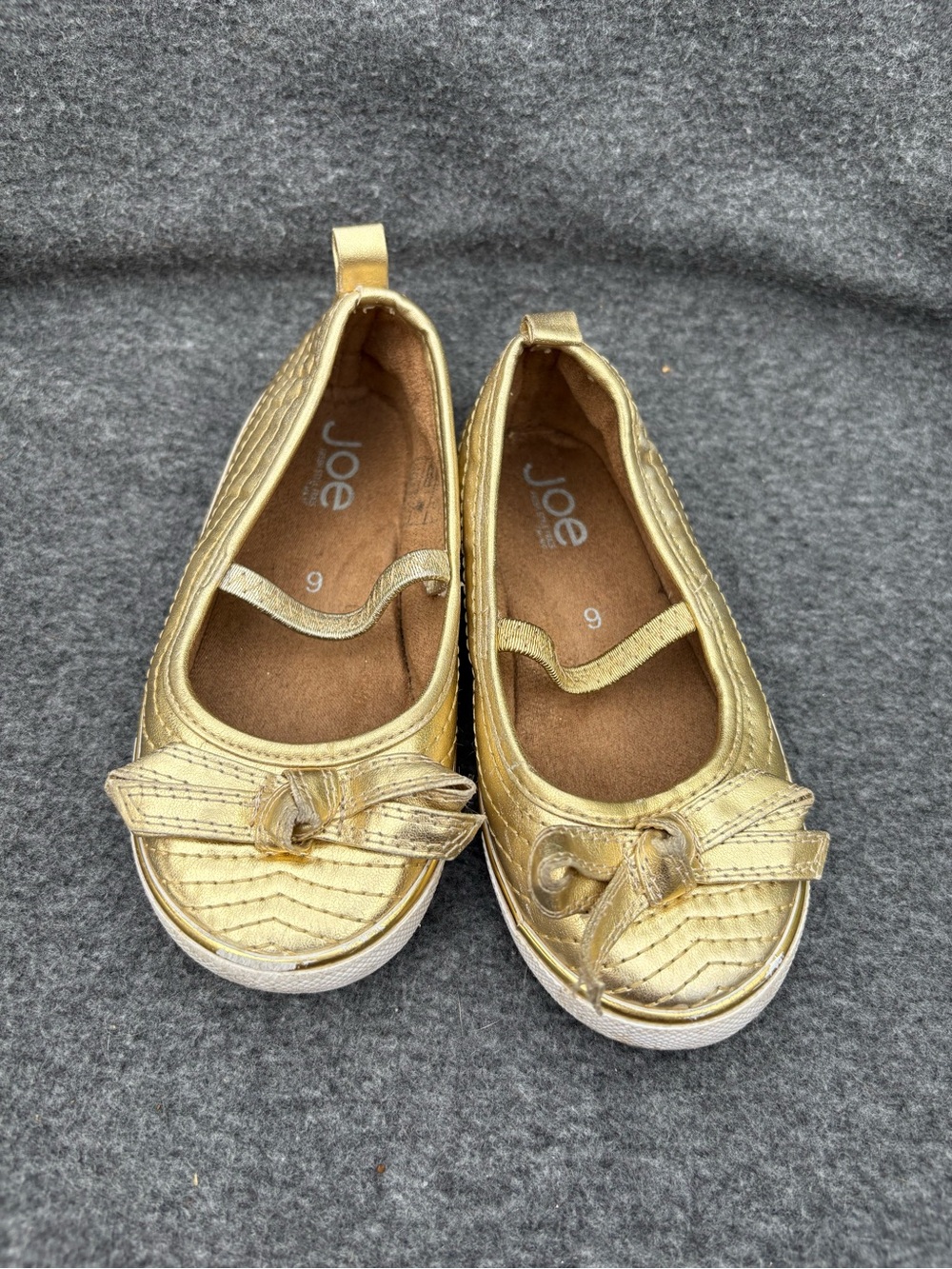 Joe Fresh Metallic Gold Mary Jane Flats with Bow